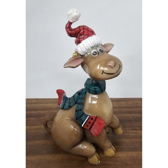 Fitz and Floyd Other - Fitz and Floyd Jiggling Christmas Holiday Reindeer Ornament Bobblehead Figure
